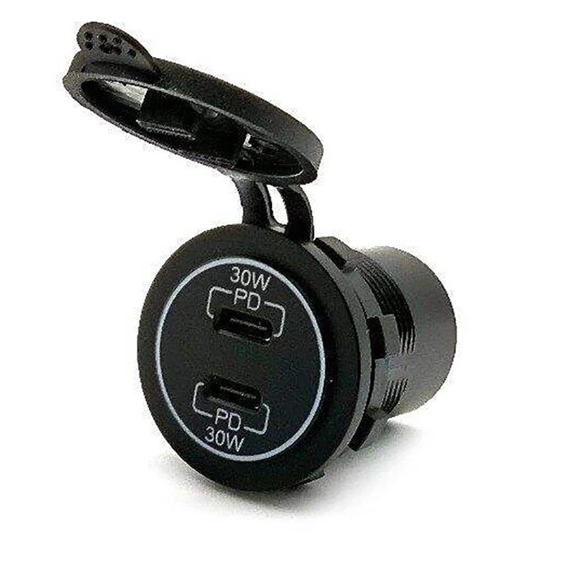 Bluejw Dual USB C PD 60W Car Charger Adapter - Fast Charging 12V Power Outlet Socket for Cars Trucks RVs Campers - Automobile Chargers - Image 2